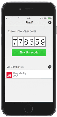 Mobile device generating a one time passcode to authenticate identity Onetime passcode is 776359