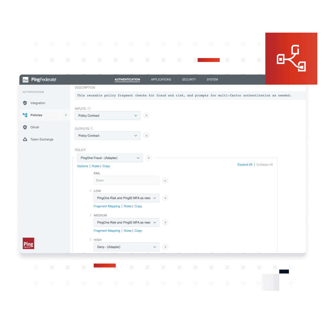 image of user interface creating authentication policies